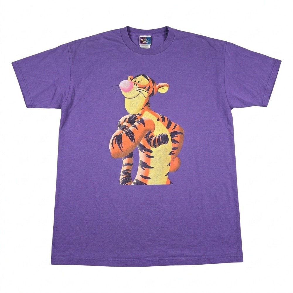 Vintage Disney Tigger T-Shirt Purple Brazos Sportswear Made in USA Large Graphic